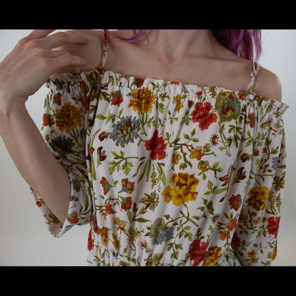 Tacera Floral Off Shoulder Dress